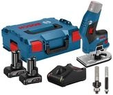 BOSCH Kantenfr&auml;ser Bosch Akku-Kantenfr&auml;se GKF 12V-8 12 V / 2x 4,0 Ah Akku +
