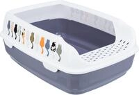 TRIXIE Katzentoilette Katzentoilette Delio, mit Rand - lila/wei&szlig; - 38 &times; 20 &times; 50 cm