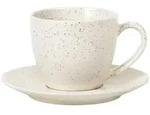 Broste Copenhagen Tasse NORDIC VANILLA Tasse mit Untertasse 0,15 l, Steinzeug...