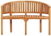 vidaXL Gartenbank, Bananenbank 120 cm Massivholz Teak