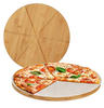 relaxdays Pizzaschneidebrett Pizzabrett Bambus 2er Set mit Backpapier, Bambus