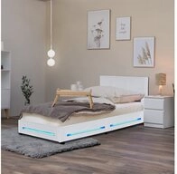 HOME DELUXE Bett LED Bett ASTEROID - Gr&ouml;&szlig;enauswahl, gepolstertes Kopfteil,