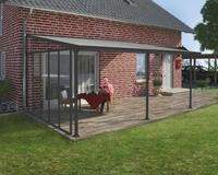 Palram - Canopia Terrassendach-Seitenwand, Alu Anthrazit Paneel Klar, BxH: