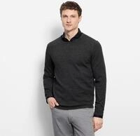 Rundhalspullover OLYMP "OLYMP Strick Casual", Herren, Gr. L (48), grau...