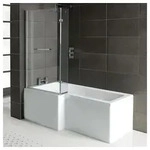 HAK Badewanne Raumsparwanne Syna+Wannentr&auml;ger+Duschkabine, (3-tlg), 150x85/70 cm