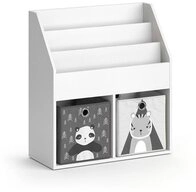 Vicco B&uuml;cherregal Luigi, Wei&szlig;, 72 x 79 cm mit 2 Faltboxen opt.5, 3-tlg.