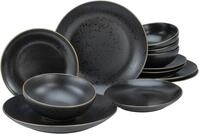 CreaTable Teller-Set Geschirr-Set Industrial (12-tlg), 4 Personen, Steinzeug, Teller