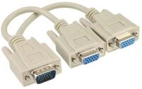 Inline VGA Y-Adapterkabel, VGA Stecker auf 2x VGA Buchse Audio- & Video-Kabel