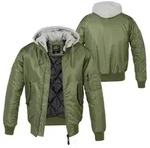 Brandit Outdoorjacke Brandit MA1 Pilotenjacke mit Kapuze Sweat Hooded bunt|grau...