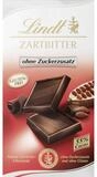 LINDT Schokolade, Lindt Zartbitter ohne Zuckerzusatz aus hochwertiger Kakaobohnen