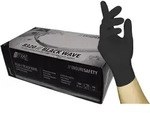 Nitras Medical Einweghandschuhe 8320 Black Wave Nitril schwarz (Packung,...
