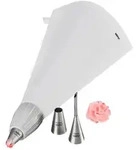 GEFU Spritzbeutel DECORE SET (Set, 5-tlg., Spritzbeutel, Adapter, 3 T&uuml;llen)