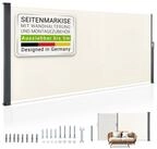 Juskys Seitenmarkise Dubai Sonnen- & Sichtschutz, Ausziehbare Markise
