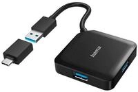 Hama USB-C Multiport Adapter Set 2 in1, USB-C, USB-A, USB 3.2 Gen1, schwarz