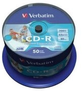 Verbatim CD-Rohling 50 Verbatim Rohlinge CD-R full printable 80Min 700MB 52x...
