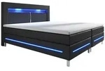 Juskys Boxspringbett Norfolk, 140 x 200 cm, Bett mit Federkernmatratze, Topper,