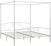 vidaXL Himmelbett 200 x 200 cm Himmelbett Metallgestell 200x200 cm Wei&szlig; f&uuml;r