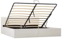 vidaXL Bett, Stauraumbett Hydraulisch Wei&szlig; Kunstleder 180&times;200 cm