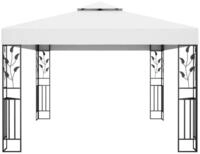 vidaXL Pavillon, Partyzelt mit Doppeldach 3x4 m Wei&szlig;