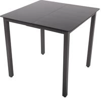 VCM Gartentisch Aluminium Glas Gartentisch Balkontisch 80x80 cm