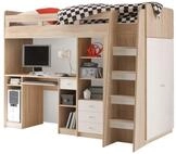 m&ouml;bel-direkt.de Hochbett Unit in Wei&szlig; oder in Eiche Sonoma und Wei&szlig;...