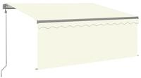 vidaXL Markise Sonnenschutz Automatisch Einziehbar mit Volant 3,5x2,5 m Creme