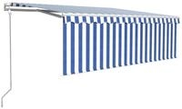 vidaXL Markise Markise Automatisch mit Rollo LED Windsensor 4x3 m Blau & Wei&szlig; (1-St)