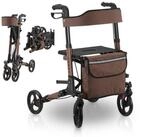 Juskys Rollator Vital, klappbar, mit Sitz, Einkaufstasche und Gehstockhalterung