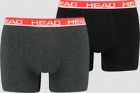 Boxer HEAD "HEAD BASIC BOXER 2P", Herren, Gr. S, grau (grau, rot), Obermaterial: 95%