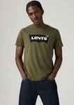 T-Shirt LEVI'S "Batwing Logo Tee", Herren, Gr. S, gr&uuml;n (hm ssnl tech olive n),