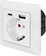 LogiLink Steckdose LogiLink PA0262 Unterputz-Steckdose mit USB-Ladeausgang,...