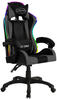 vidaXL Gaming-Stuhl mit RGB LED-Leuchten grau/schwarz Kunstleder