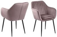 ACTONA GROUP Armlehnstuhl in dusty rose, Polyester, Stahl - 57x83x61cm (BxHxT)