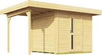 weka Gartenhaus Designhaus 172 A, BxT: 430x375 cm, (Set), mit Anbaudach