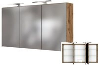 Lomadox Spiegelschrank LOUROSA-03 3D 120 cm mit LED-Aufbauleuchte in Wotaneiche...