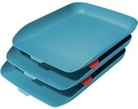 LEITZ Briefablage Briefkorb Cosy Set A4 Polystyrol VE=3 St&uuml;ck blau