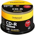 Intenso CD-Rohling 50 Rohlinge CD-R full printable 80Min 700MB 52x Spindel