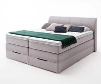 Sun Garden Boxspringbett Boxspringbett Modesto silber Stauraum inkl. Topper 180x200