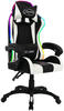 vidaXL Bürostuhl Gaming-Stuhl mit RGB LED-Leuchten Weiß und Schwarz...