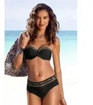 LASCANA Highwaist-Bikini-Hose Adele mit trendigen Details schwarz 42