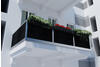 Jet-Line Sichtschutzmatte für Balkon Polyrattan 100 x 90 cm schwarz
