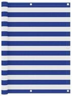 vidaXL Markise vidaXL Balkon-Sichtschutz Wei&szlig; und Blau 120x400 cm Oxford-Gewebe