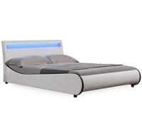 Corium Polsterbett, &raquo;Valencia&laquo; Kunstleder mit LED Beleuchtung Wei&szlig; 180x200cm