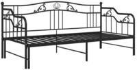vidaXL G&auml;stebett NA Ausziehsofa Bettgestell Schwarz Metall 90x200 cm Einzelbett