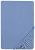 Spannbettlaken biberna Feinjersey-Spannbetttuch 0077144, Biberna blau 90-100 cm...