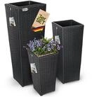 Casaria Pflanzk&uuml;bel, Casaria Blumentopf 3er Set Polyrattangeflecht &Uuml;bertopf