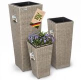Casaria Pflanzk&uuml;bel, Casaria Blumentopf 3er Set Polyrattangeflecht &Uuml;bertopf