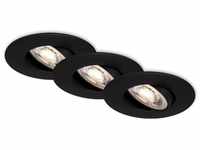 Briloner LED Einbauleuchten schwarz-matt 3xLED Pl./49W (7146-035)