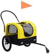vidaXL Fahrradhundeanh&auml;nger, 2-in-1 Fahrradanh&auml;nger f&uuml;r Hunde und Buggy Gelb und