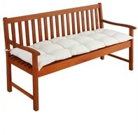Detex Bankauflage, Sitzkissen Creme Polyester Visko-Effekt 145x45cm Gartenbank